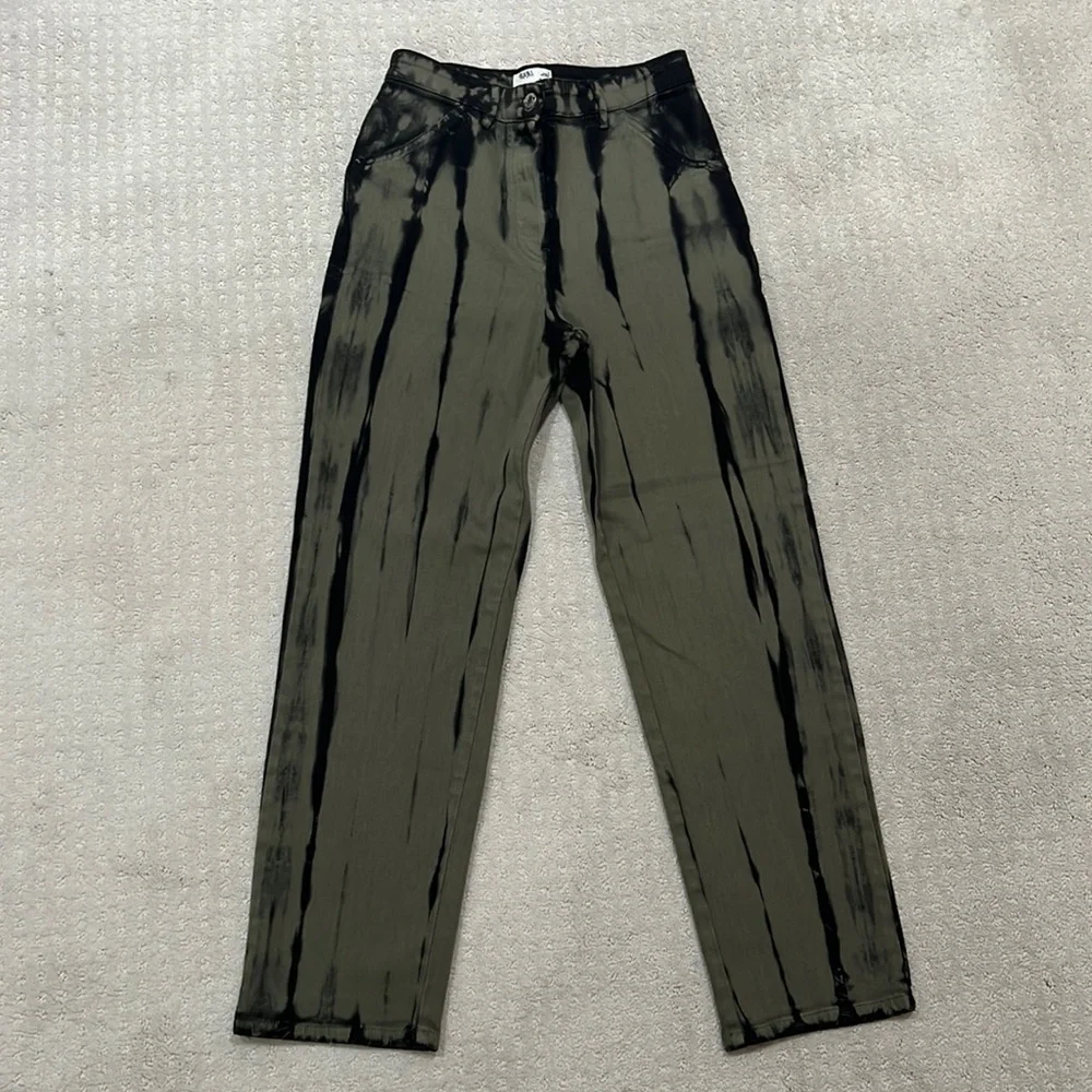 Green and Black Tie Dye Pant - Picture 1 of 9